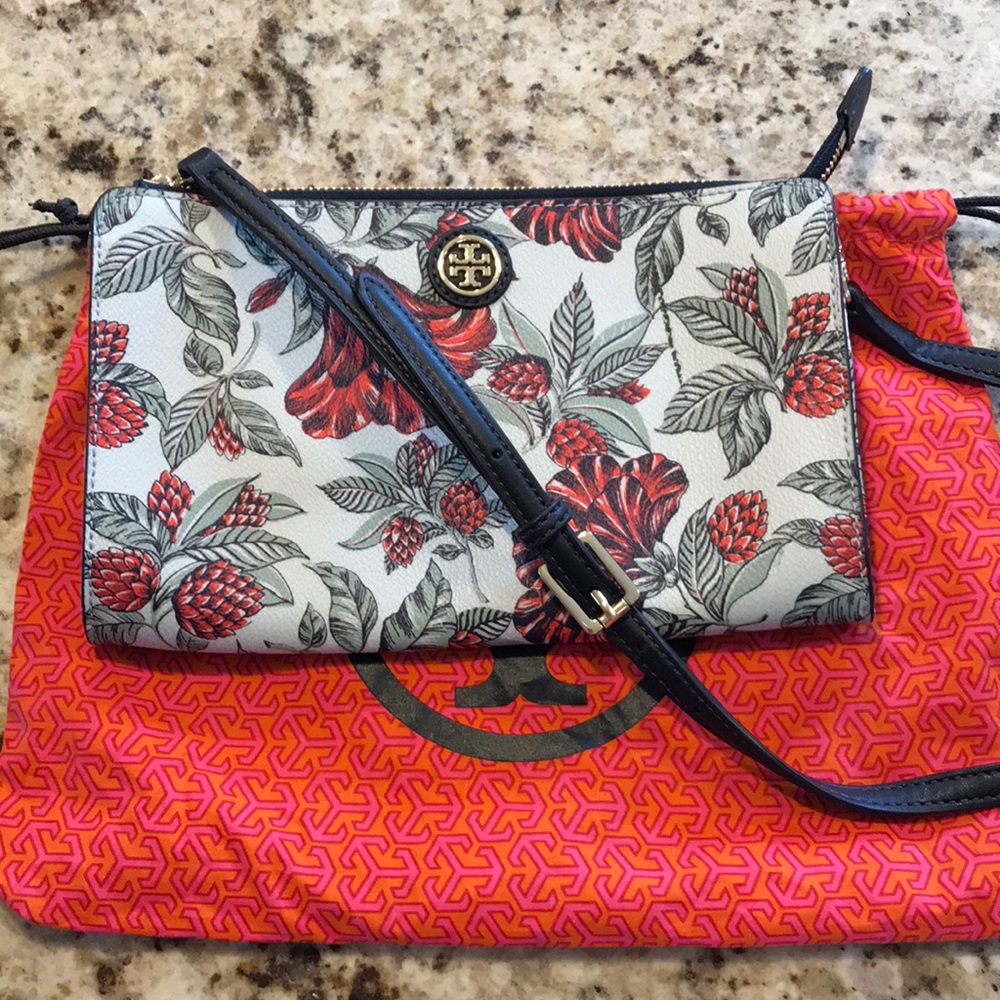 Floral print, Tory Burch crossbody bag/clutch
